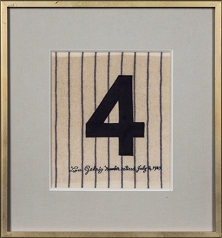 Lou Gehrigs Retired "Number 4"  That Hung in Yankee Stadium - The First Number Retired in Professional Baseball (Yankees LOA)